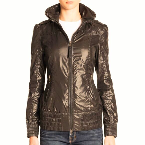 Mackage Perla packable Hooded rain jacket dark green XS @B3 - Picture 1 of 15